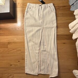 White maxi Jean skirt